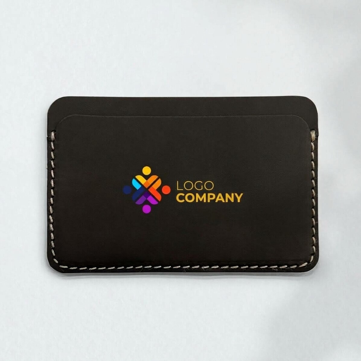 Cartera de piel personalizada a color con logotipo