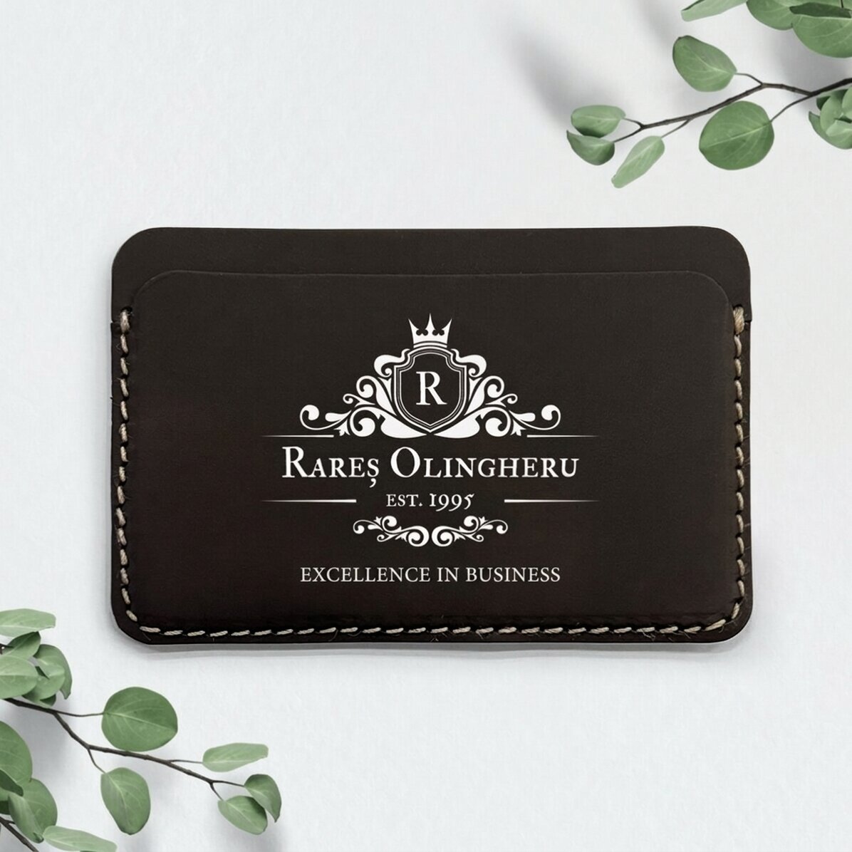Cartera de piel personalizada a color con texto - Excellence