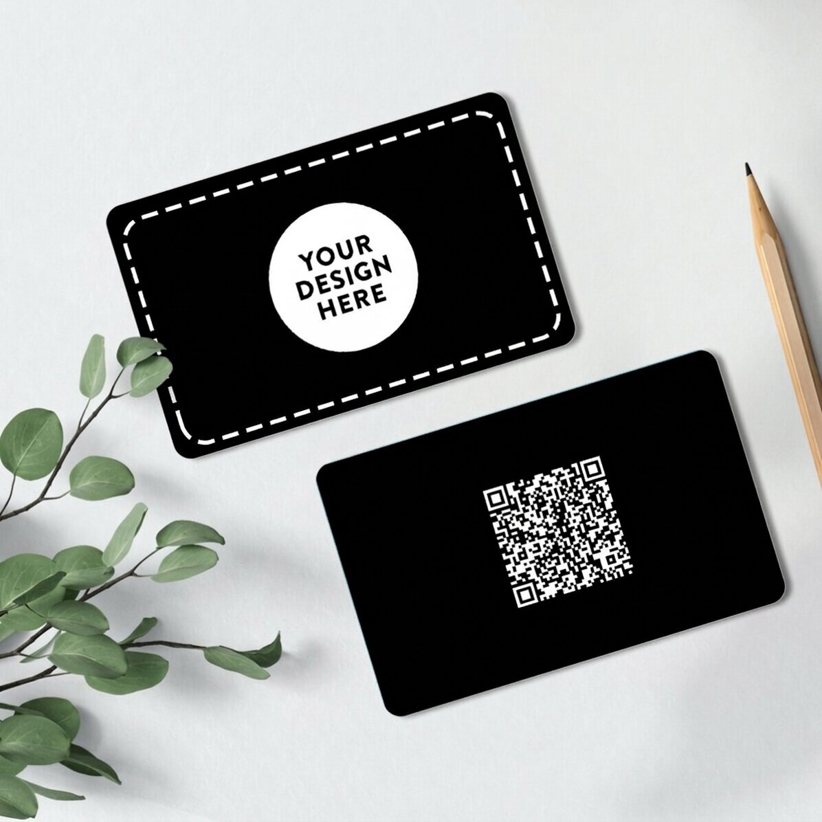 Tarjeta de visita de aluminio personalizada a doble cara con código QR y tu diseño - Datos de contac
