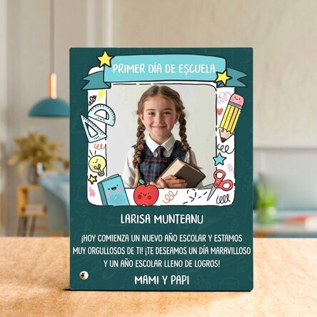 Marco de fotos de escritorio personalizado - Primer día de colegio