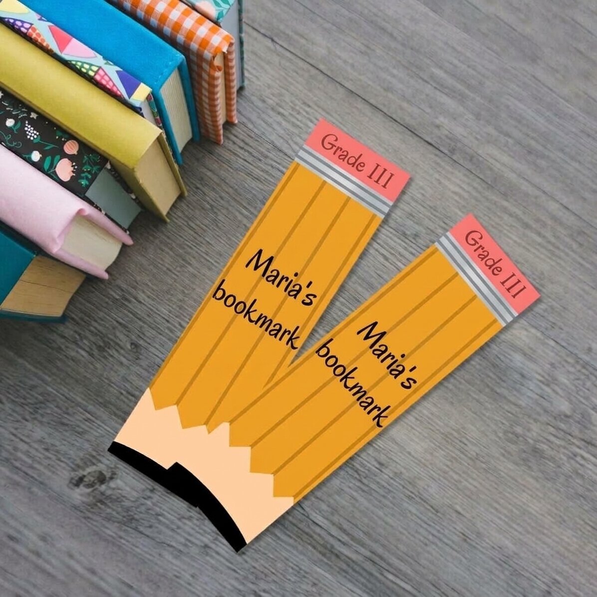 Marcapáginas personalizado con texto - Lápiz