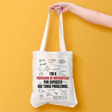 Bolso personalizado con texto - Profesor de matemáticas