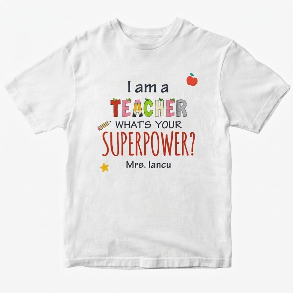 Camiseta de algodón personalizada con texto - Superpower