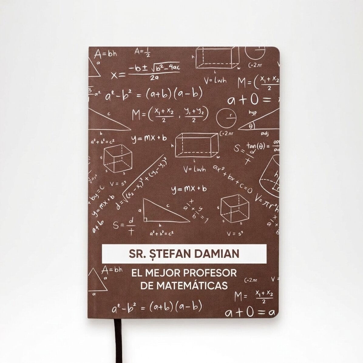 Agenda personalizada a todo color con texto para profesores de matemáticas