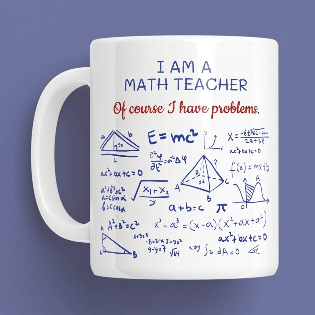 Taza personalizada con mensaje: «Profesor de matemáticas»