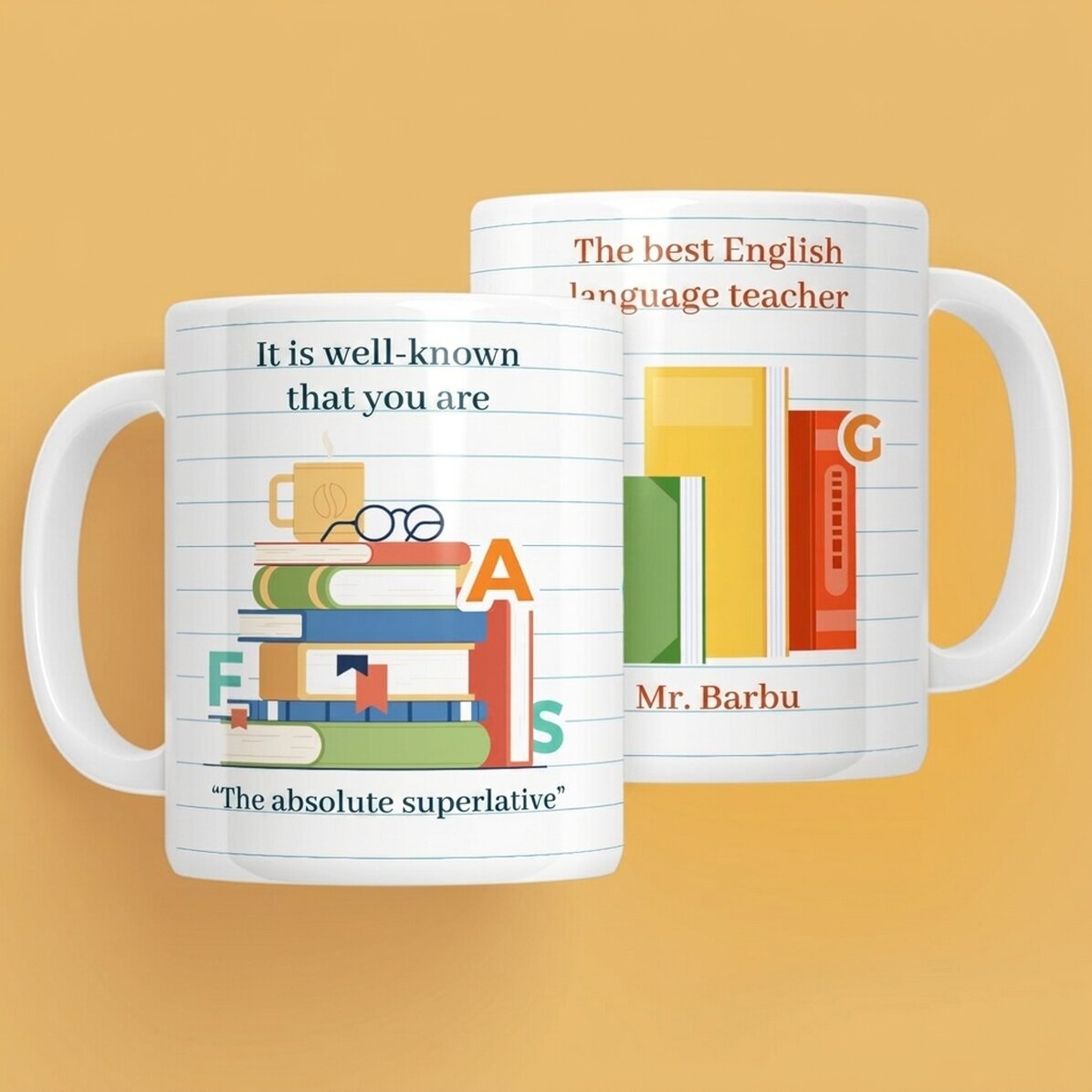 Taza personalizada con mensaje: «Profesor de rumano»