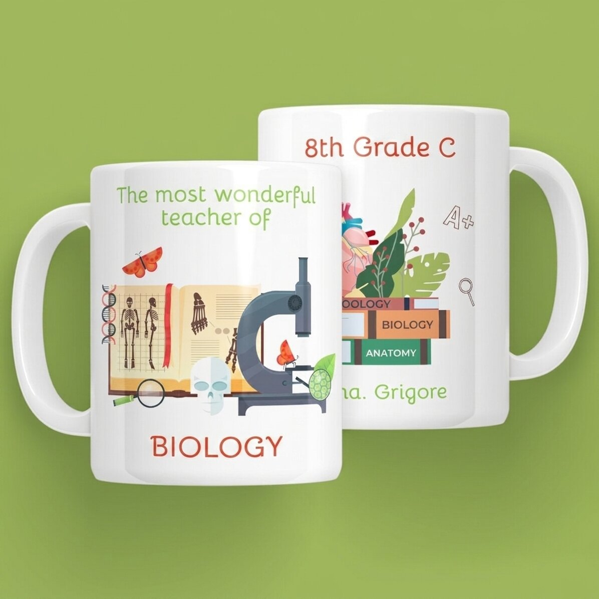 Taza personalizada con mensaje: «Profesor de Biología»