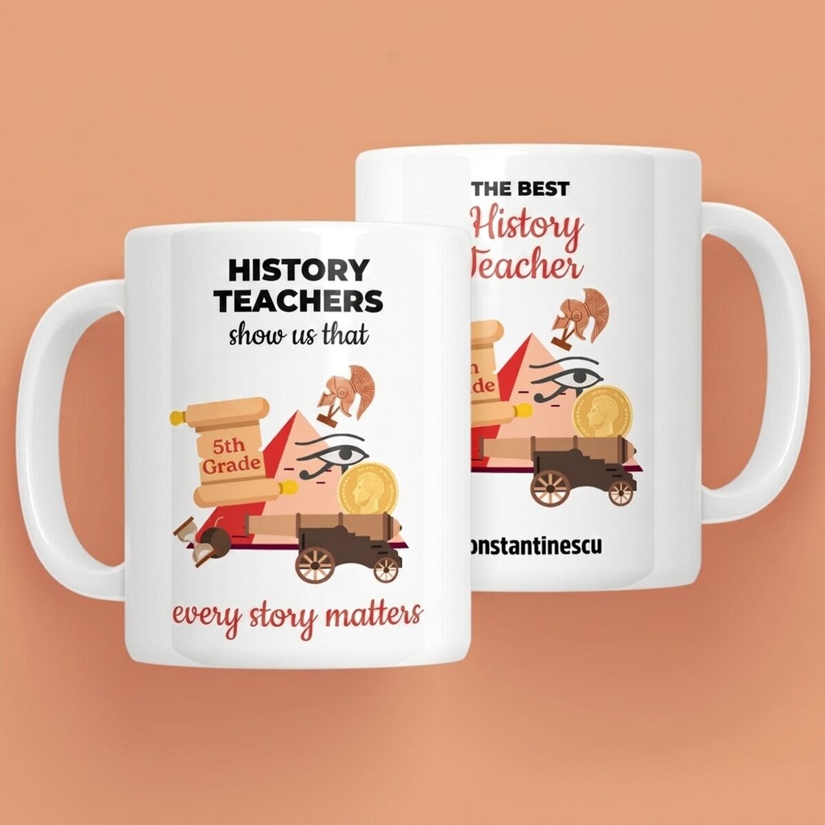 Taza personalizada con mensaje: «Profesor de Historia»