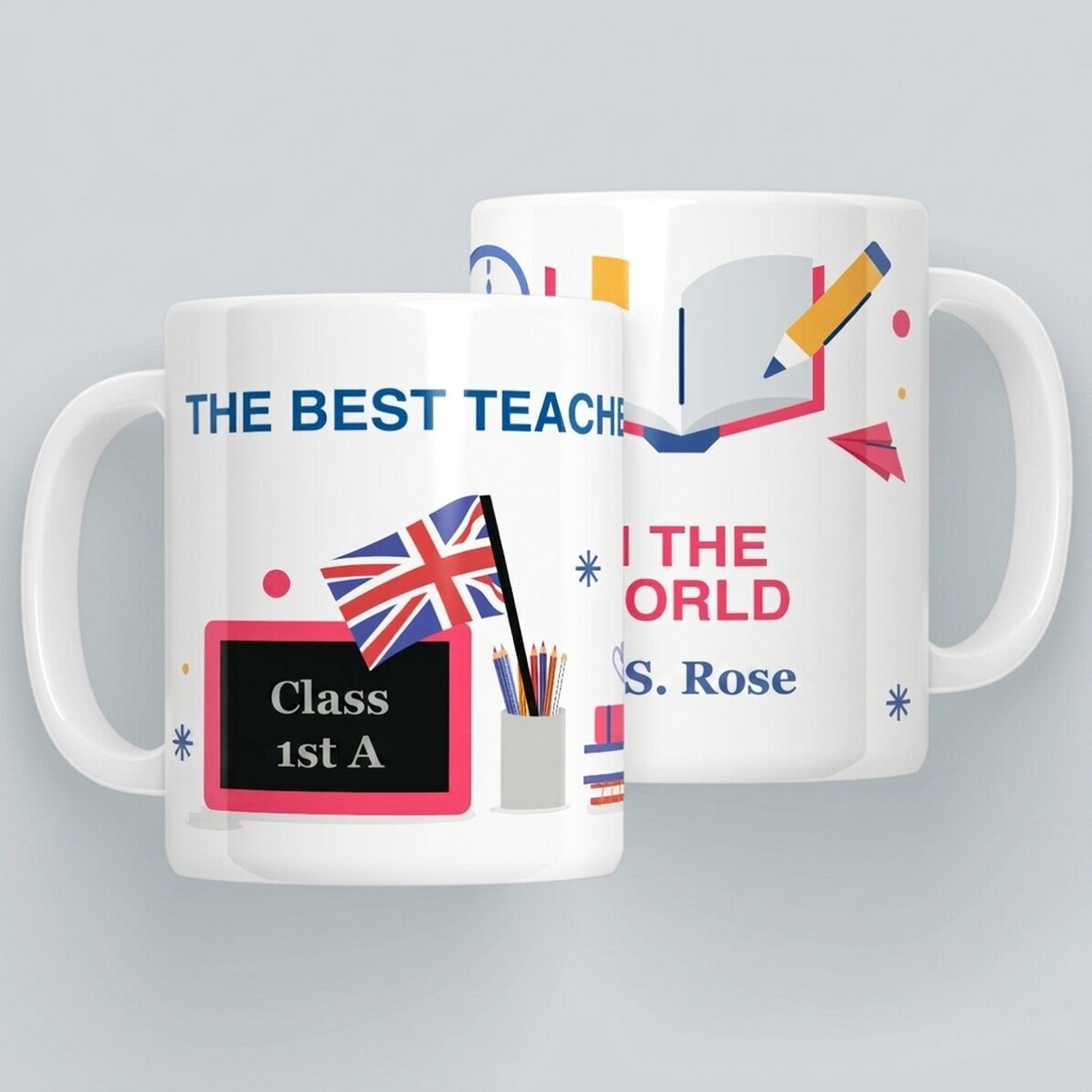 Taza personalizada con mensaje: «La profesora de inglés»