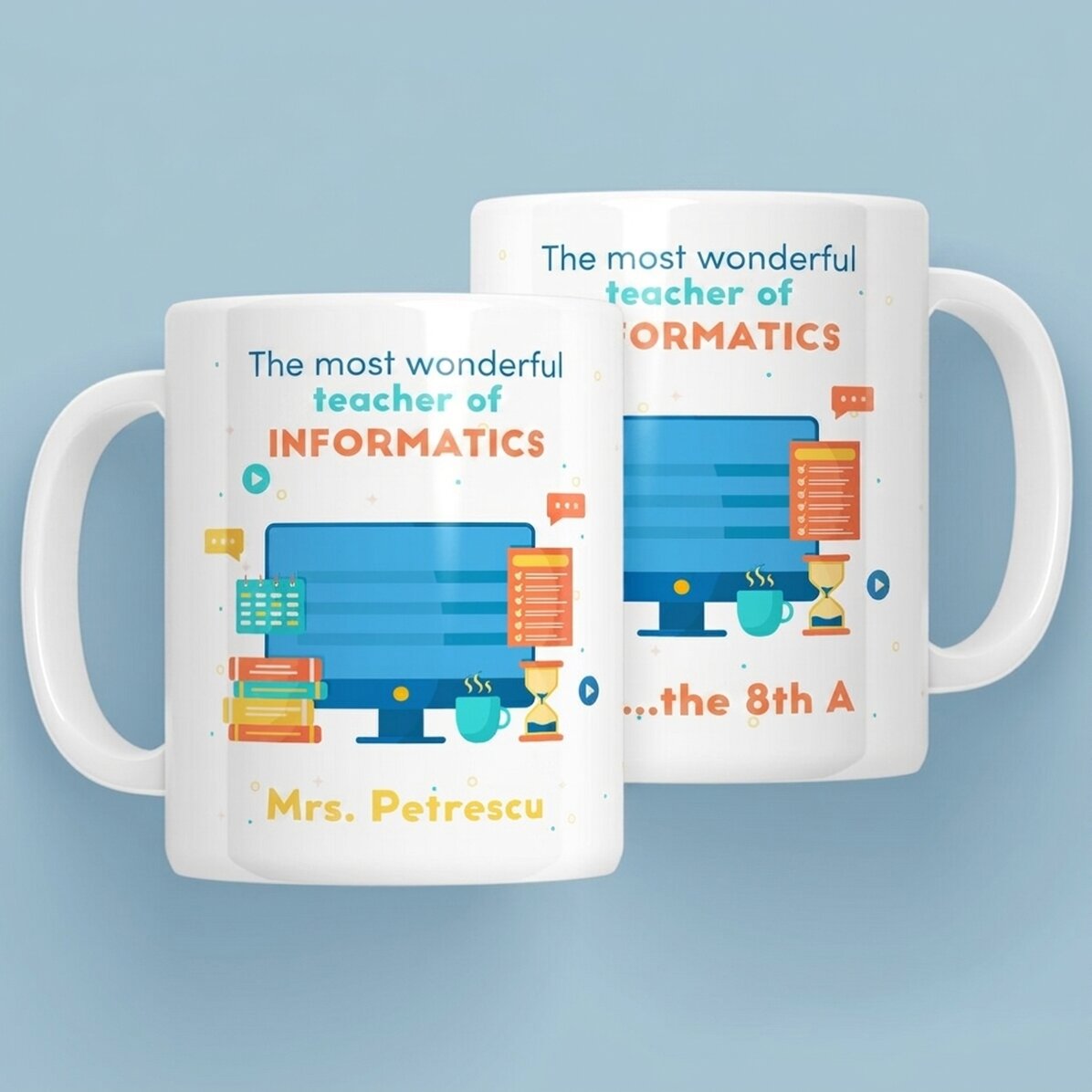 Taza personalizada con mensaje: «Profesora de Informática»