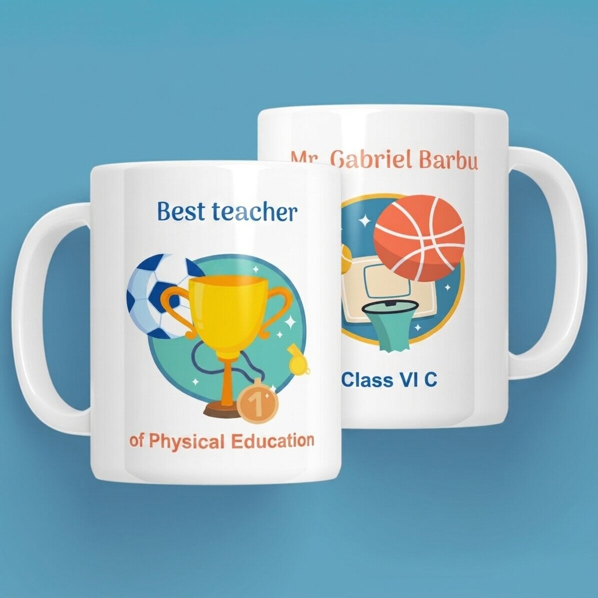 Taza personalizada con mensaje: «Profesor de Educación Física»