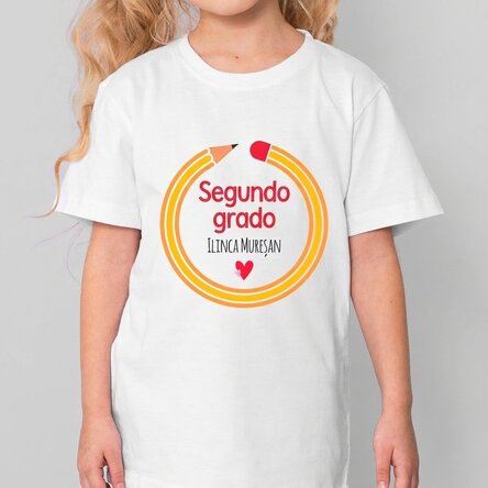 Camiseta de algodón para niños personalizada para el colegio - Lápiz