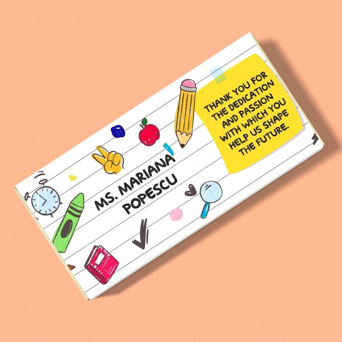 Chocolate personalizado con texto - Colegio