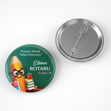 Personalised badge with message - School
