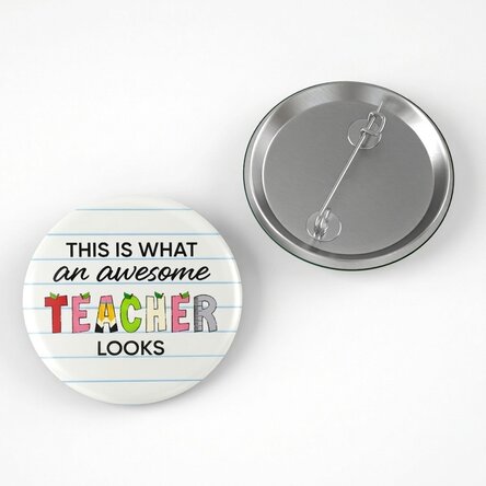Personalised badge with message - Awesome teacher