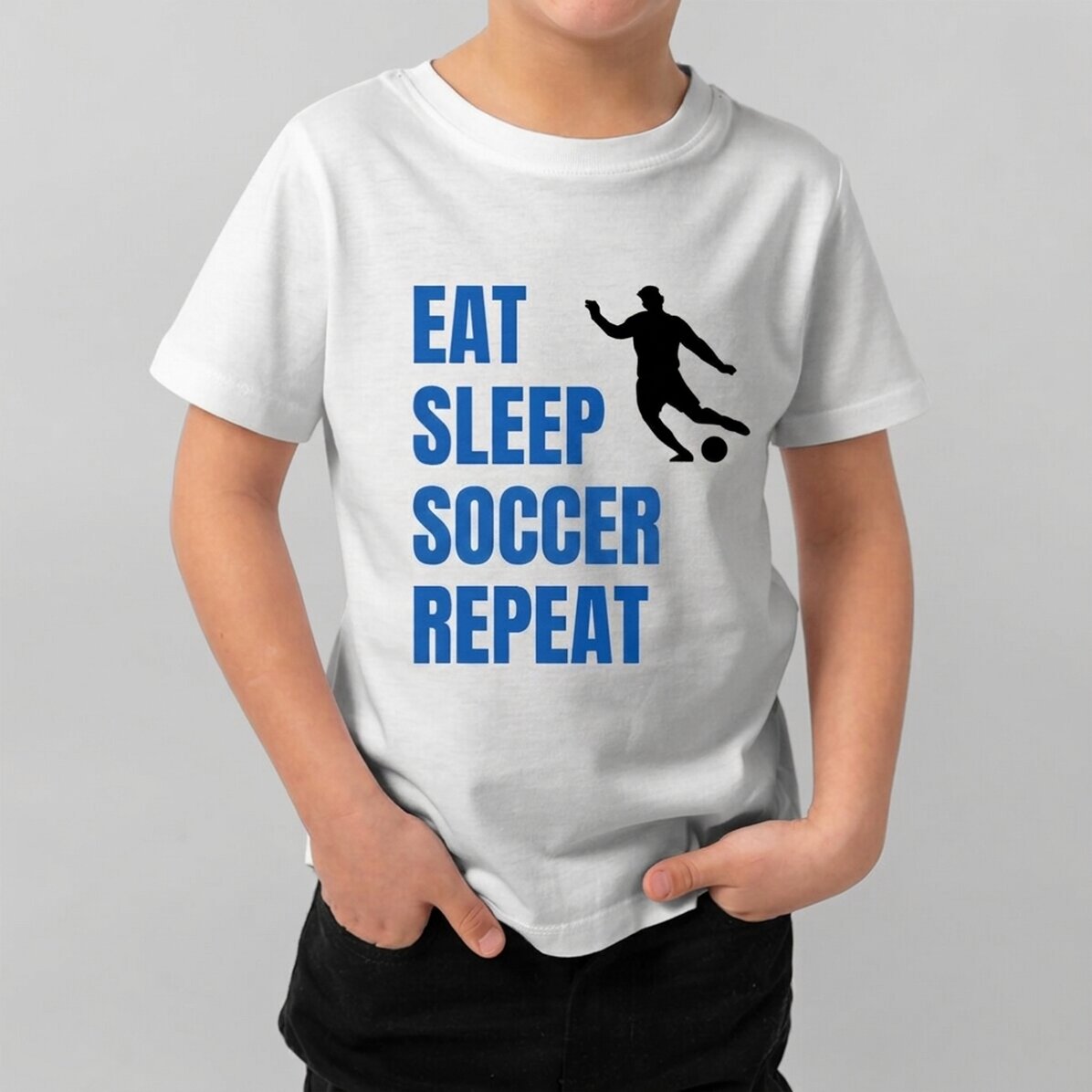 Camiseta de algodón para niños personalizada con texto - Repeat