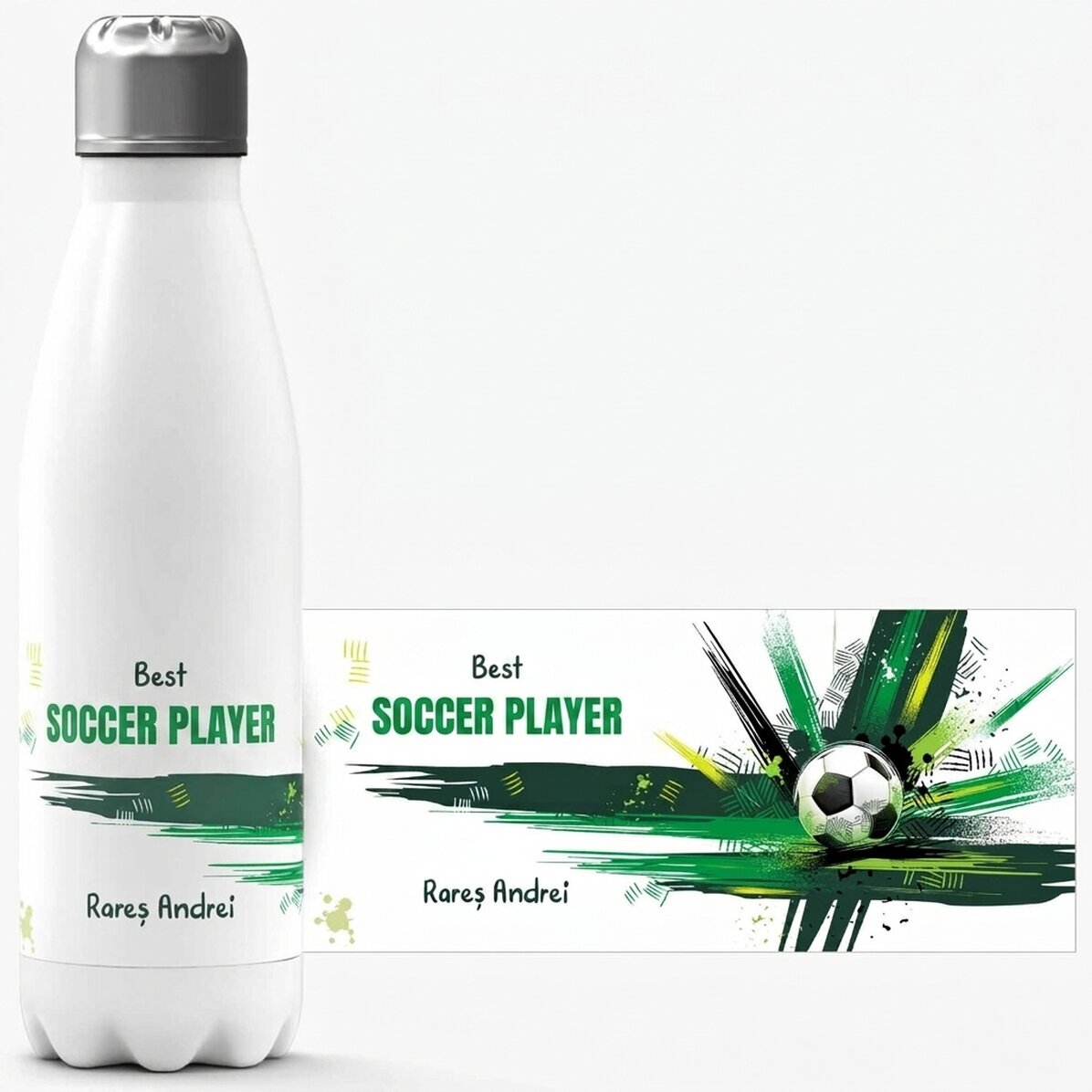 Termo con base blanca personalizado con texto - Pelota