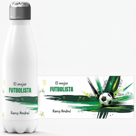 Termo con base blanca personalizado con texto - Pelota