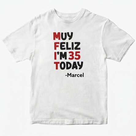 Camiseta de algodón personalizada con el texto «So happy»