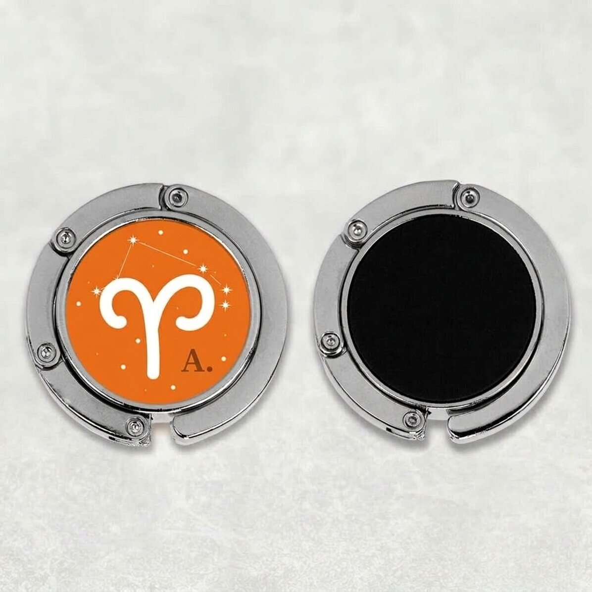 Soporte para bolso de mesa personalizado con texto: Signo del Aries
