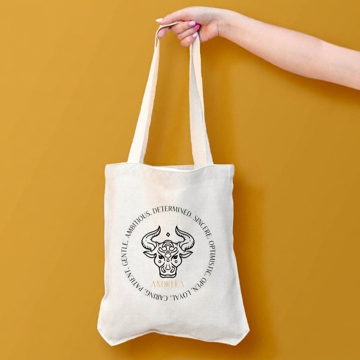 Bolso personalizado con texto - Signo del Tauro