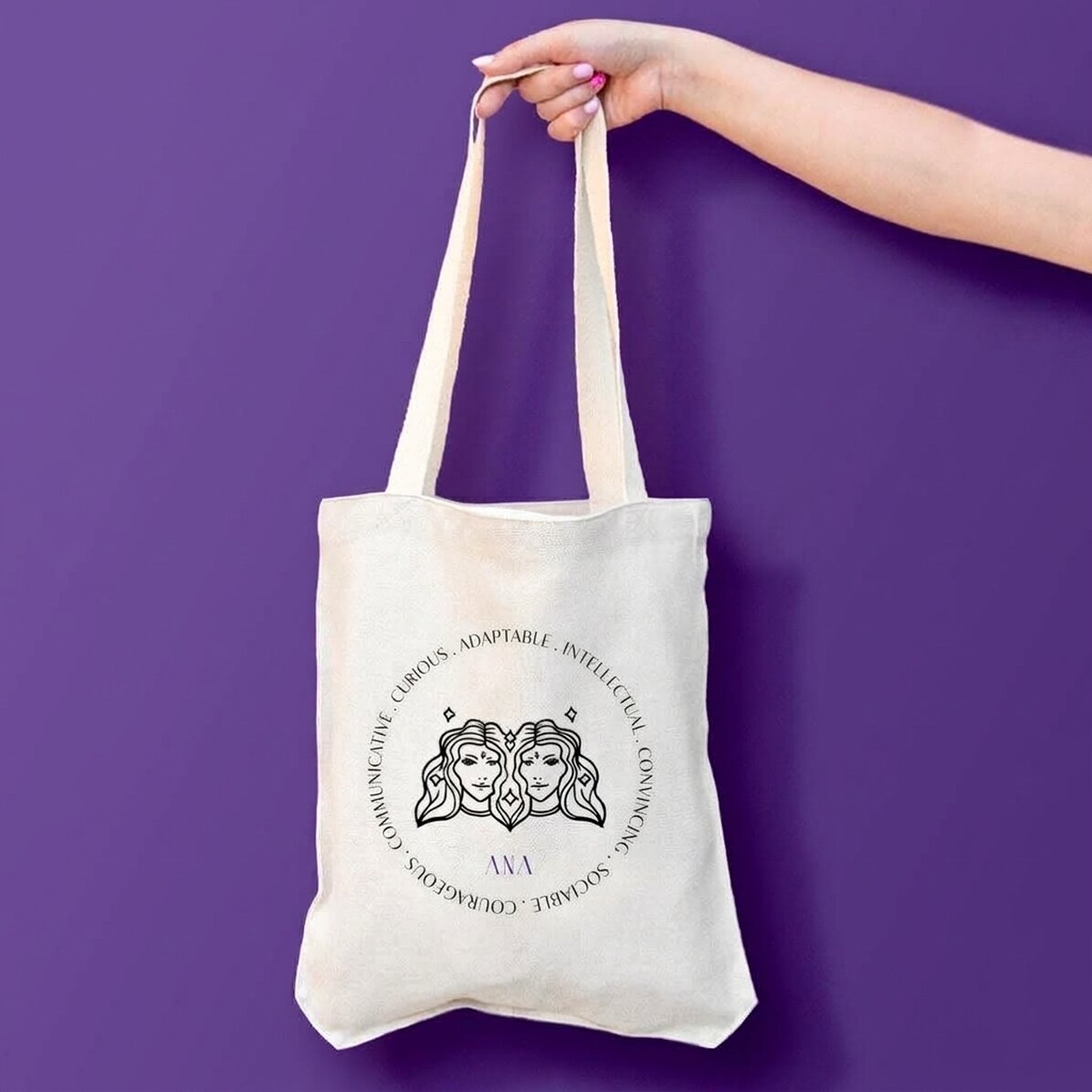 Bolso personalizado con texto - Signo de Géminis
