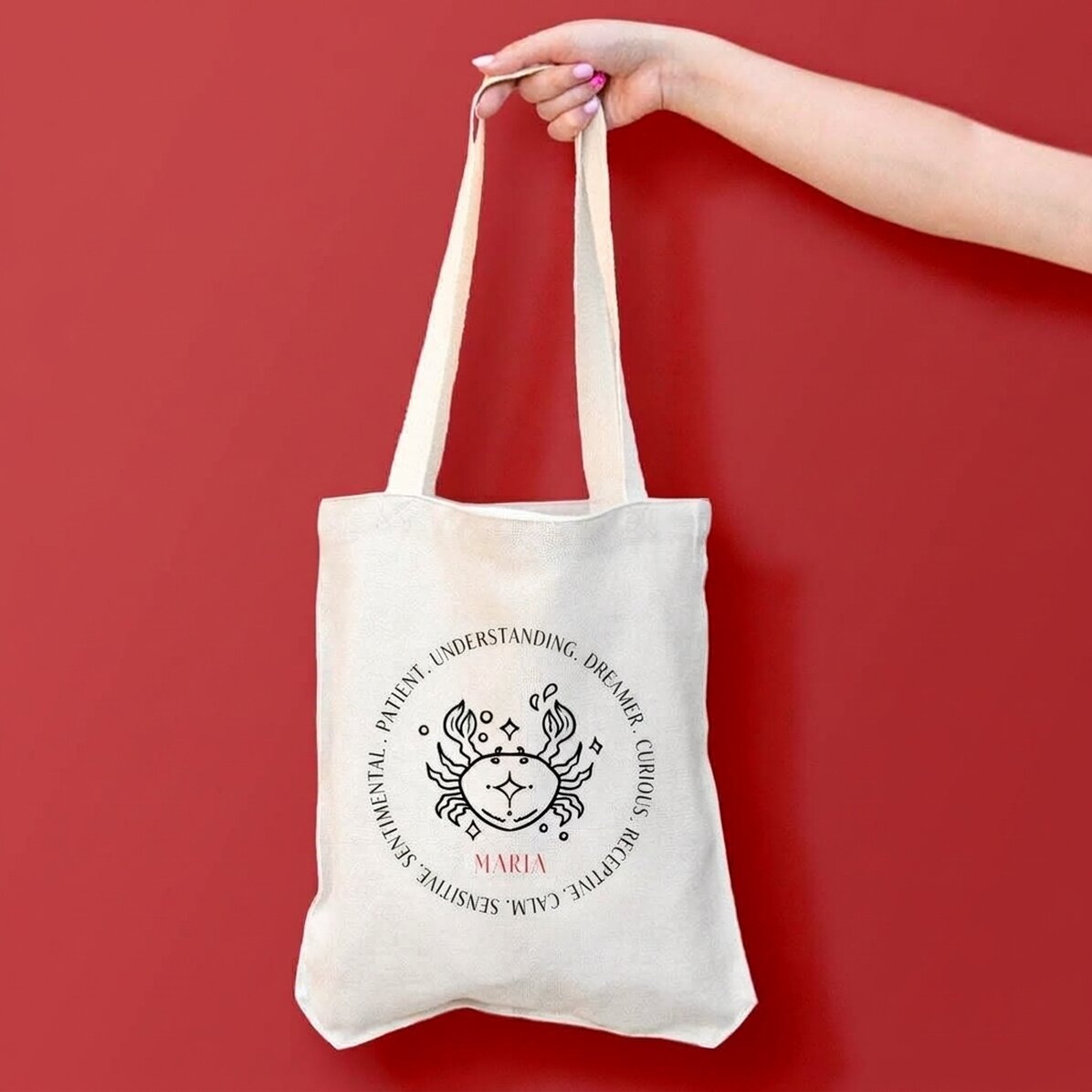 Bolso personalizado con texto - Signo del Cáncer