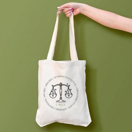 Bolso personalizado con texto - Signo del zodiaco: Libra