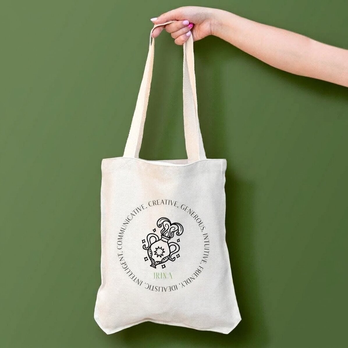 Bolso personalizado con texto - Signo del Acuario