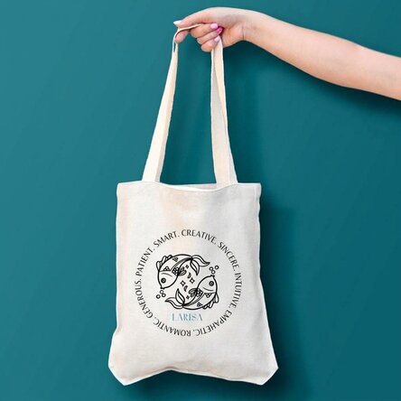 Bolso personalizado con texto - Signo de Piscis