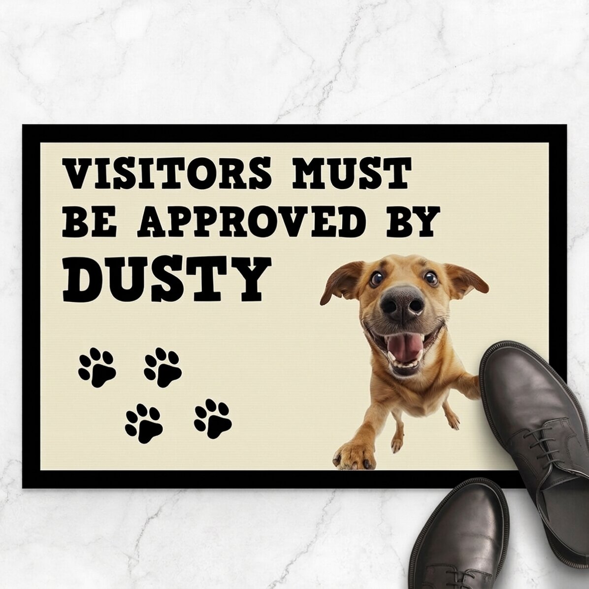 Felpudo de entrada personalizado con foto y texto - Perro