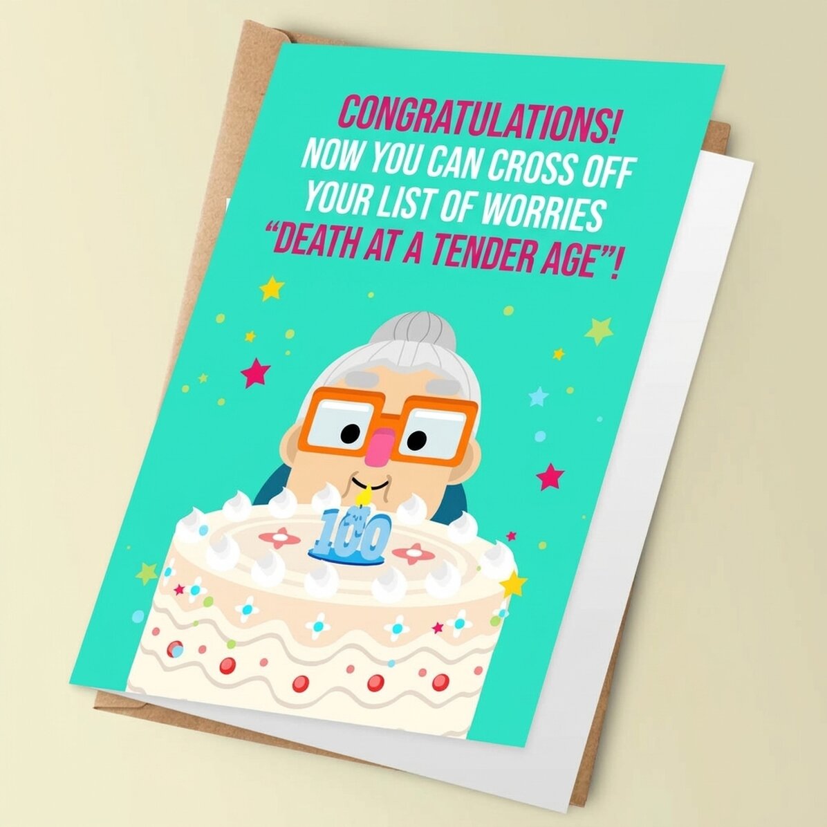 Tarjeta de felicitación personalizada con texto - Lista de preocupaciones