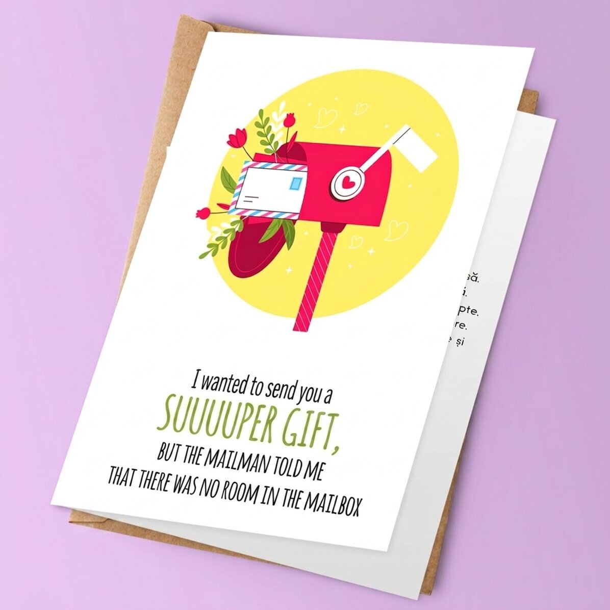 Tarjeta de felicitación personalizada con texto: un regalo estupendo