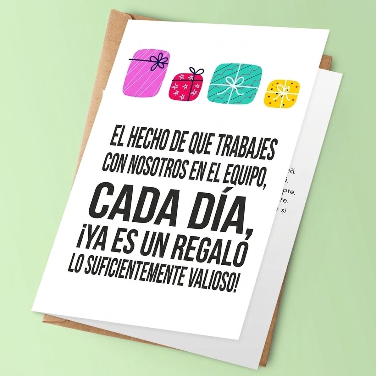 Tarjeta de felicitación personalizada con texto - Nosotros somos el regalo