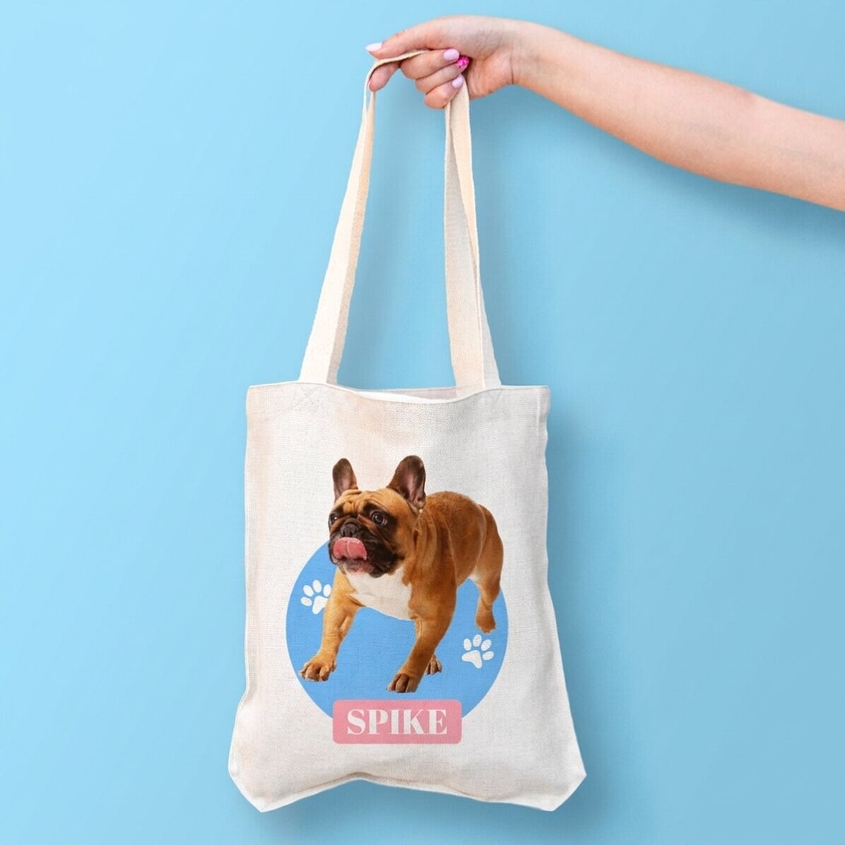 Bolso personalizado con una foto y un nombre
