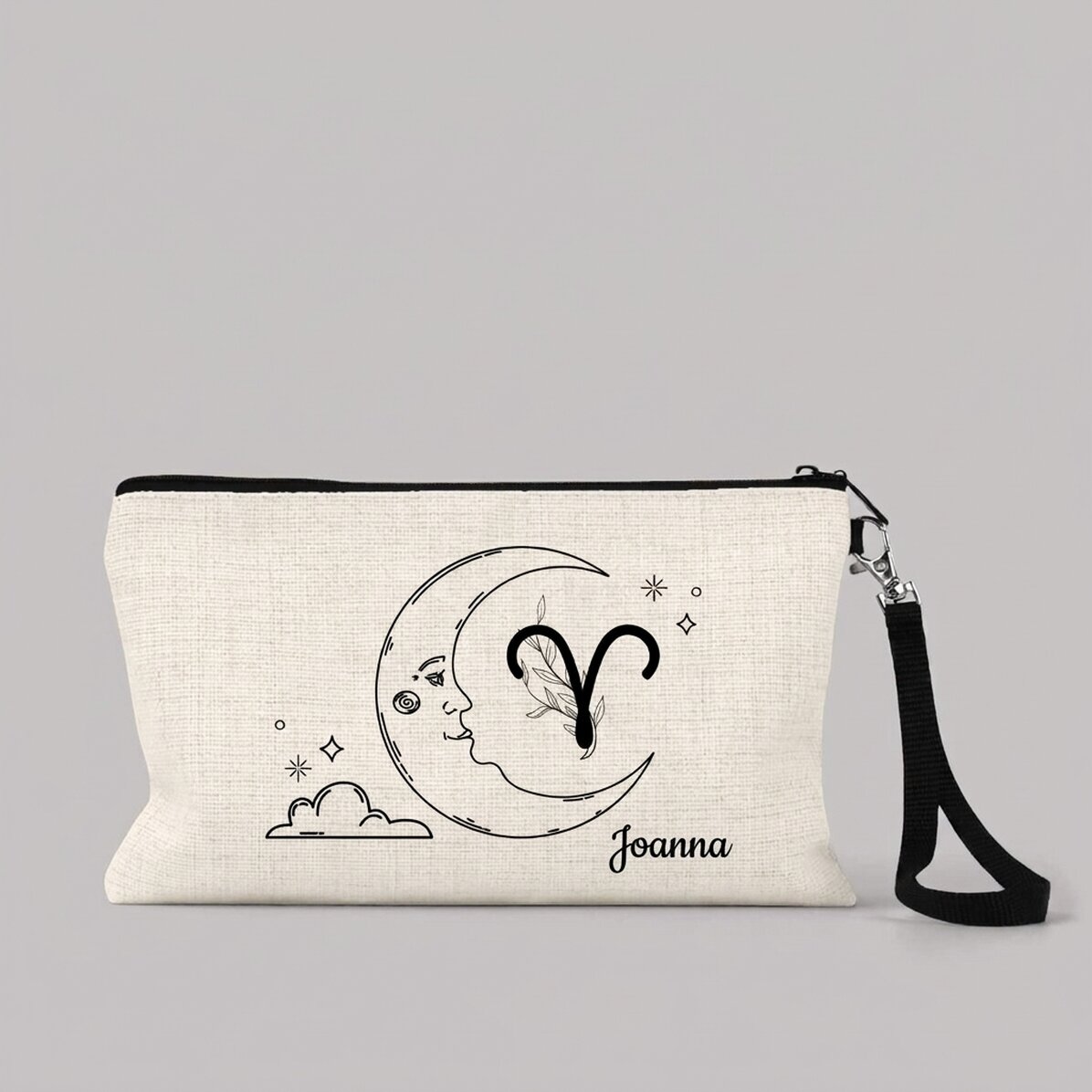 Estuche de maquillaje personalizado con texto - Signo del zodiaco