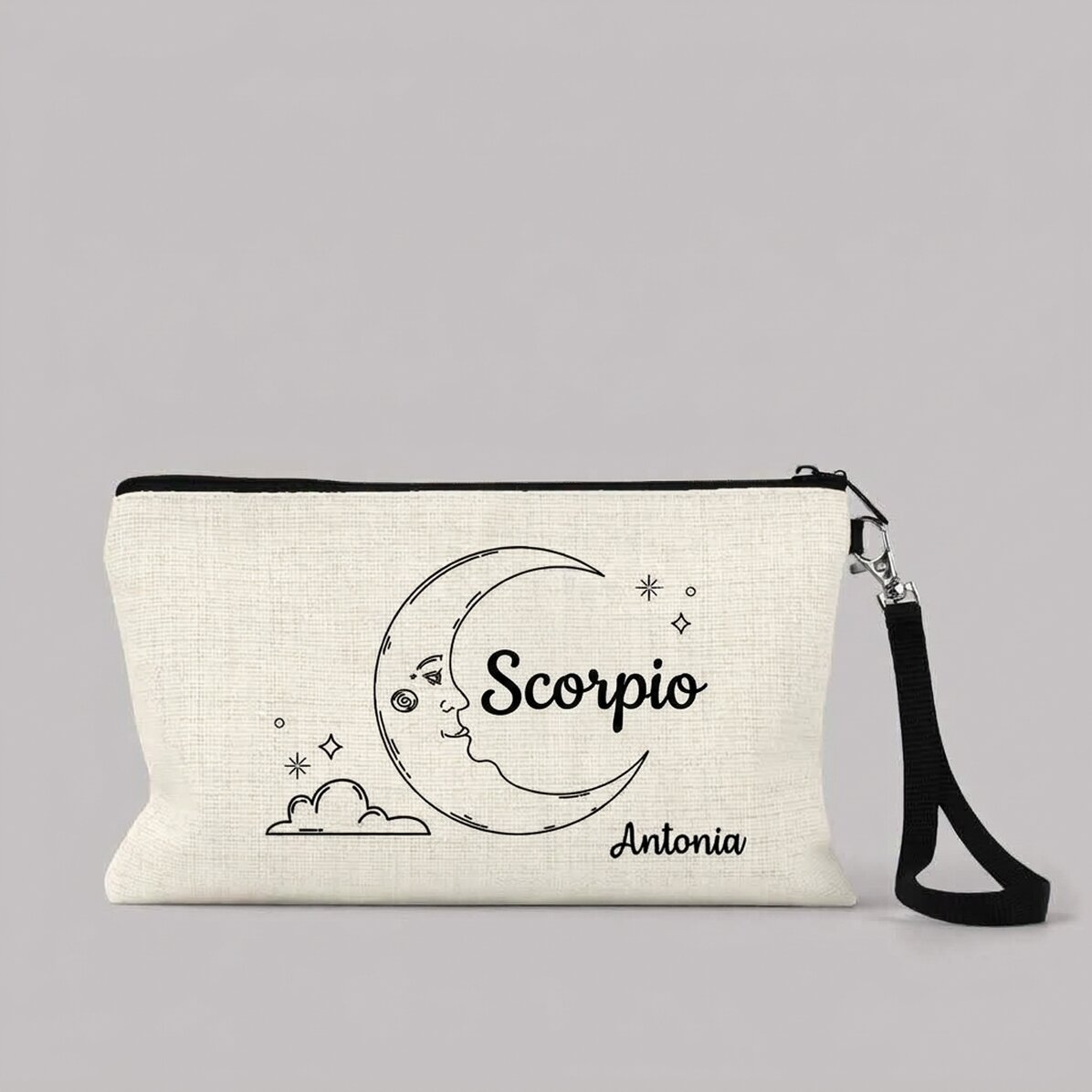 Set de maquillaje personalizado con texto: Signo de Escorpio