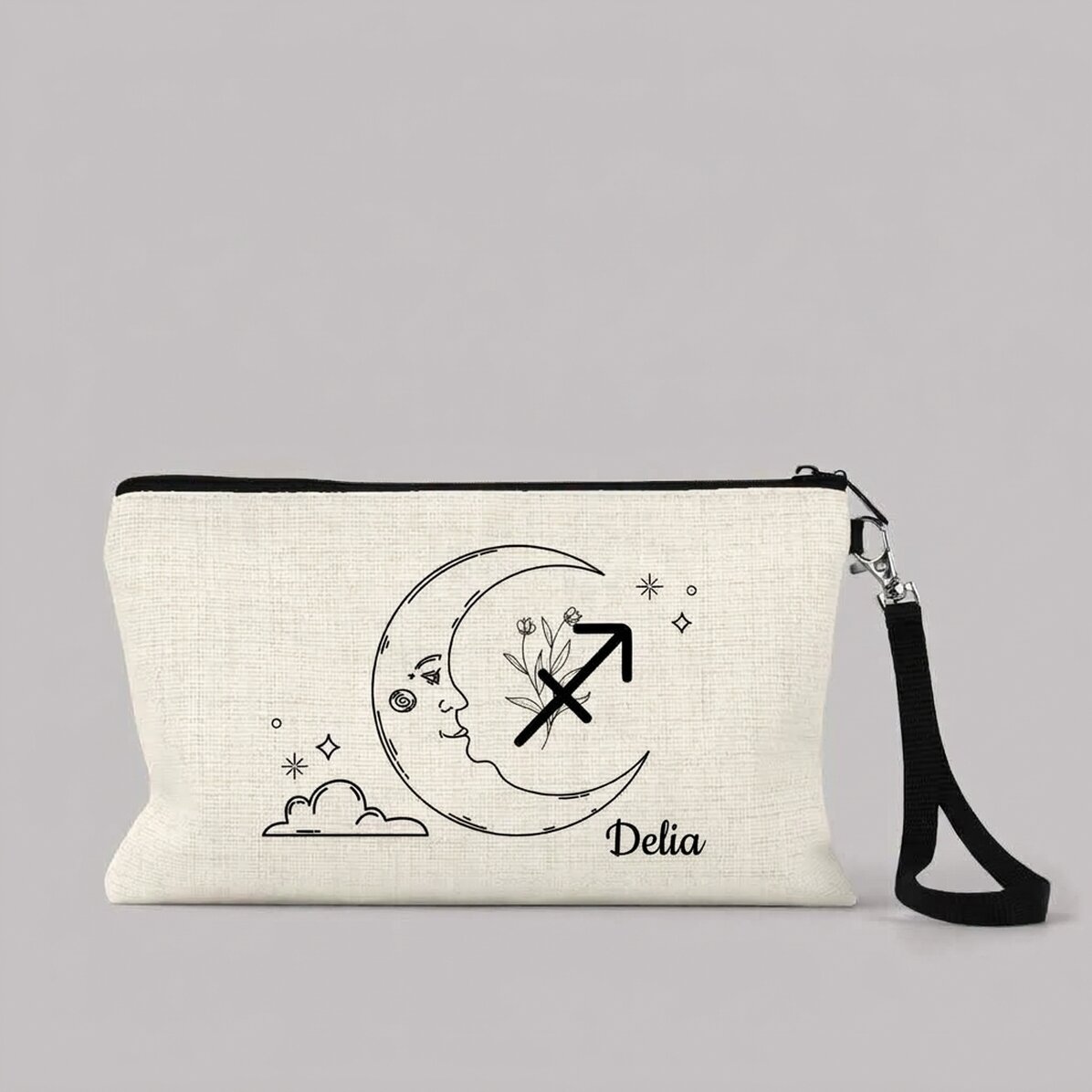 Set de maquillaje personalizado con texto: el signo de Sagitario