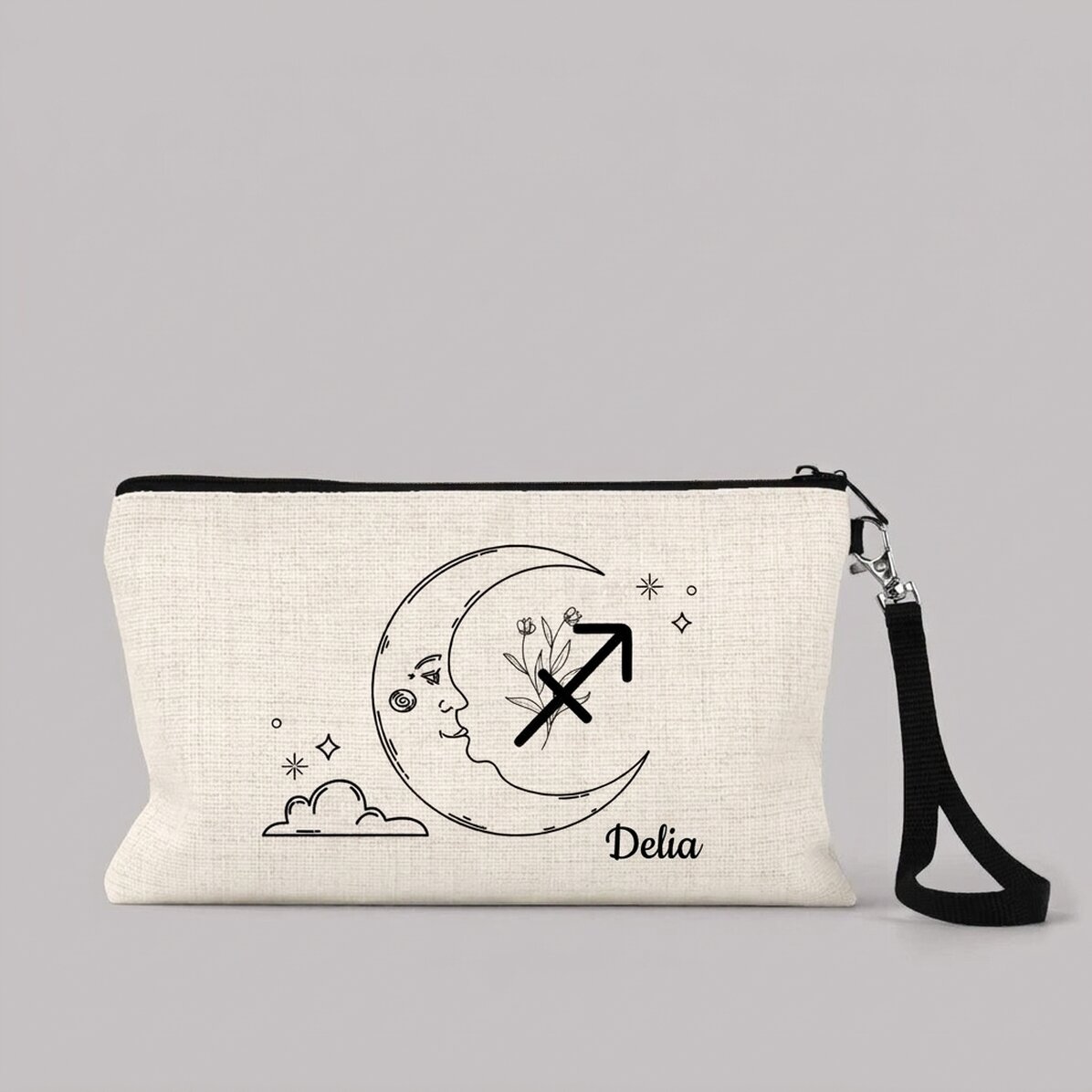 Set de maquillaje personalizado con texto: el signo de Sagitario