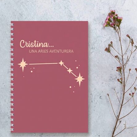 Cuaderno personalizado con texto - Signo del zodiaco