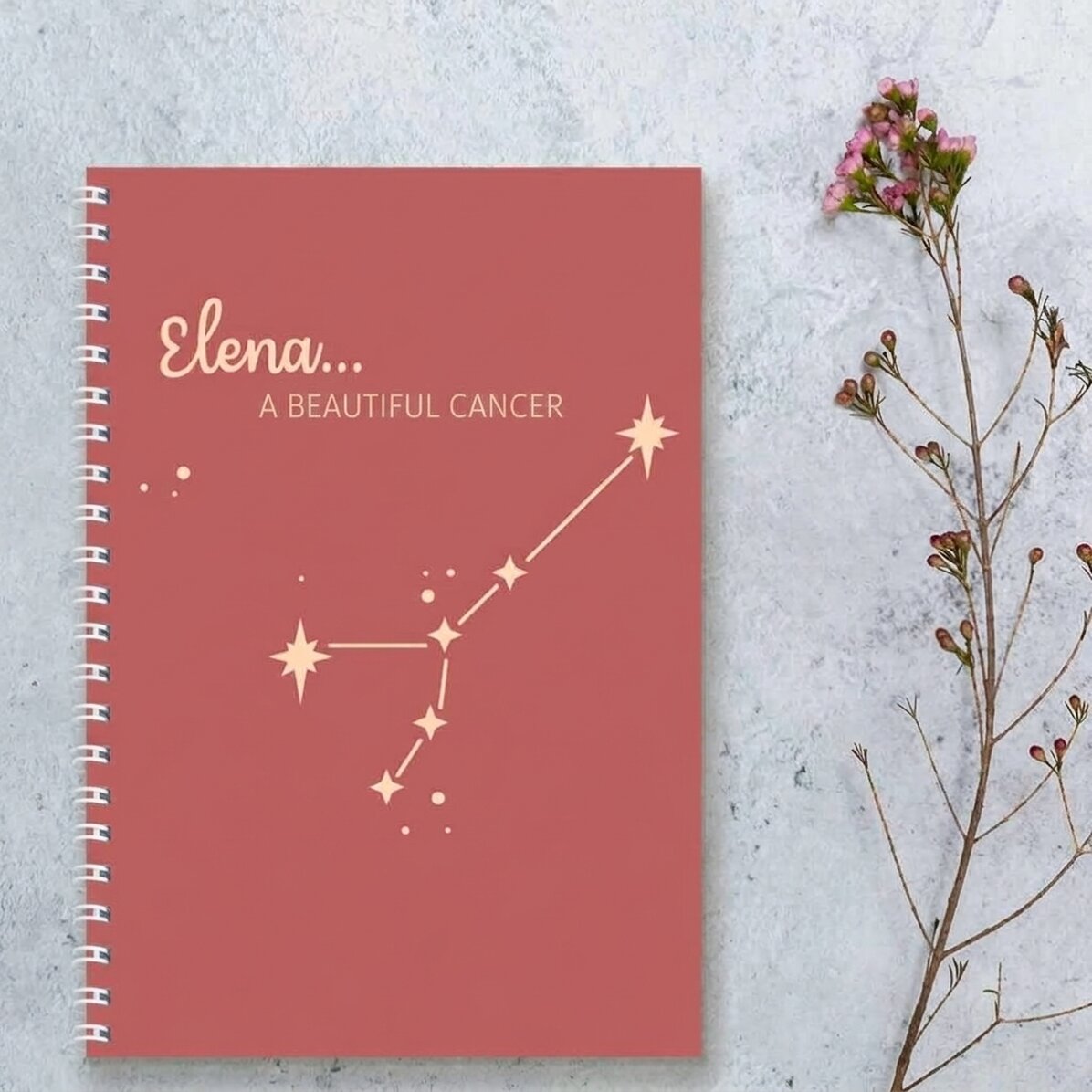 Cuaderno personalizado con texto: el signo del Cáncer