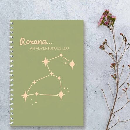 Personalised notebook with text - Leo zodiac sign