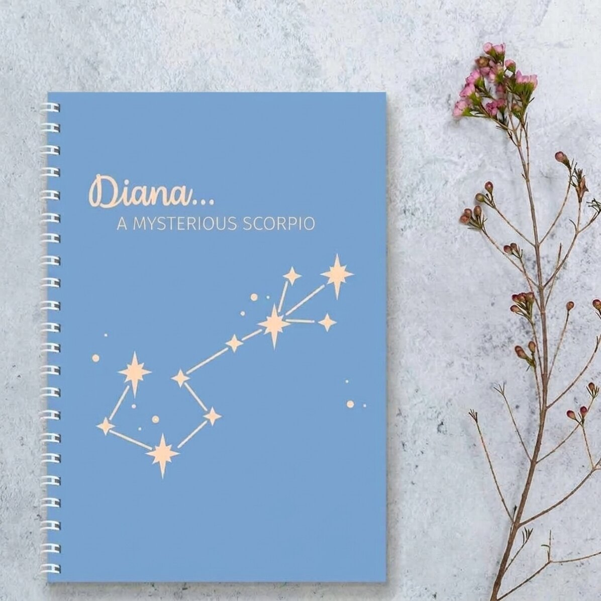 Cuaderno personalizado con texto: el signo del Escorpión