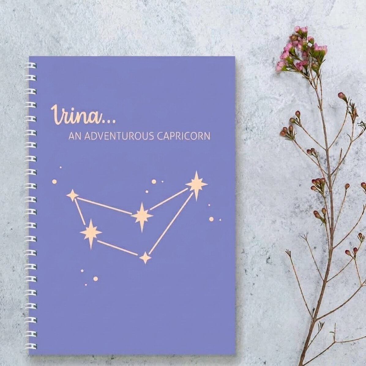Cuaderno personalizado con texto: el signo del zodiaco Capricornio