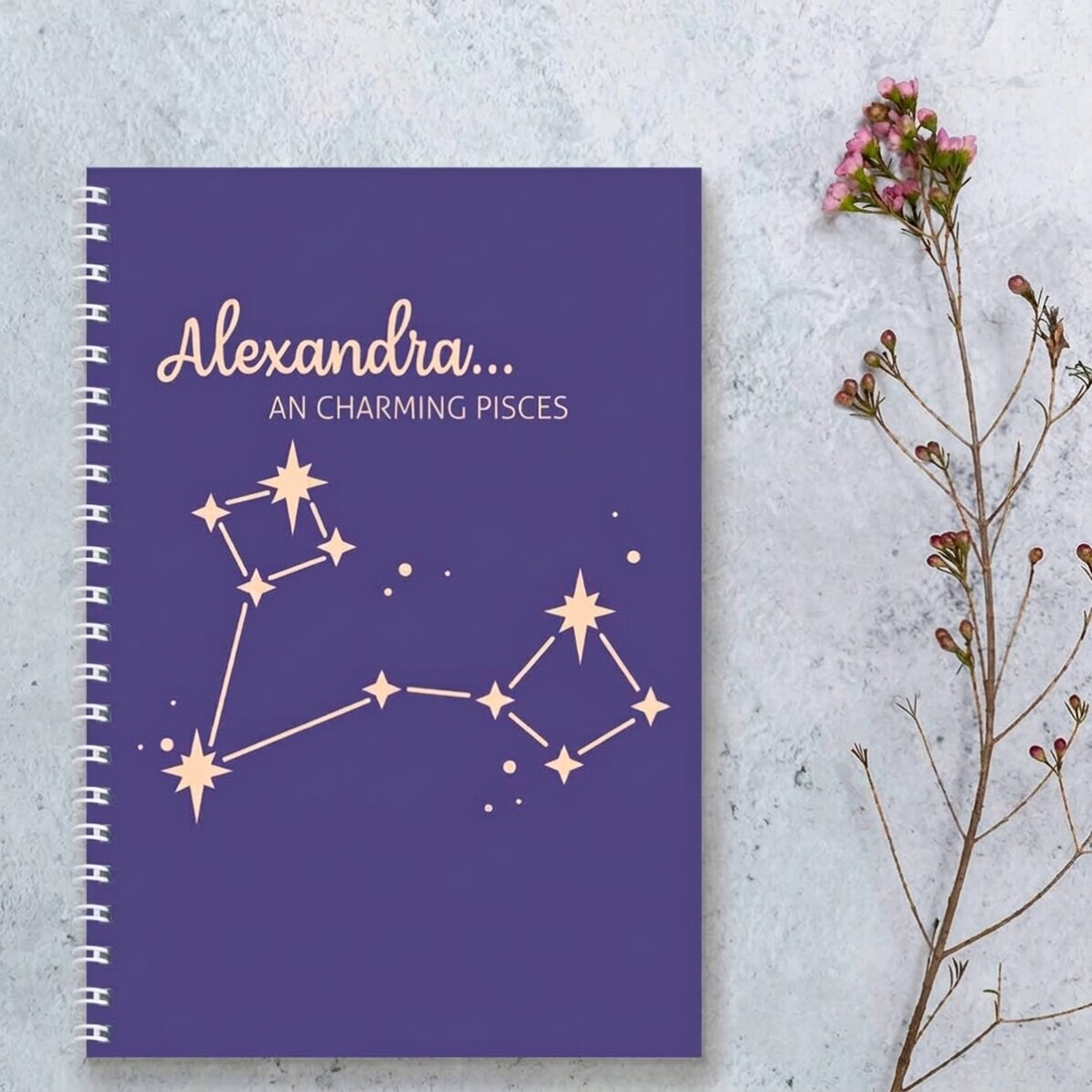 Cuaderno personalizado con texto - Signo de Piscis