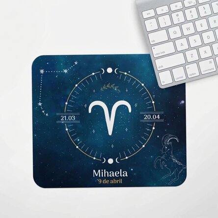 Alfombrilla de ratón personalizada con texto - Signo del zodiaco