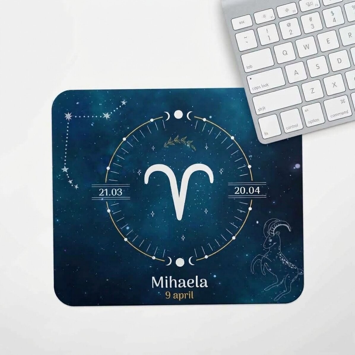 Alfombrilla de ratón personalizada con texto: el signo del Aries