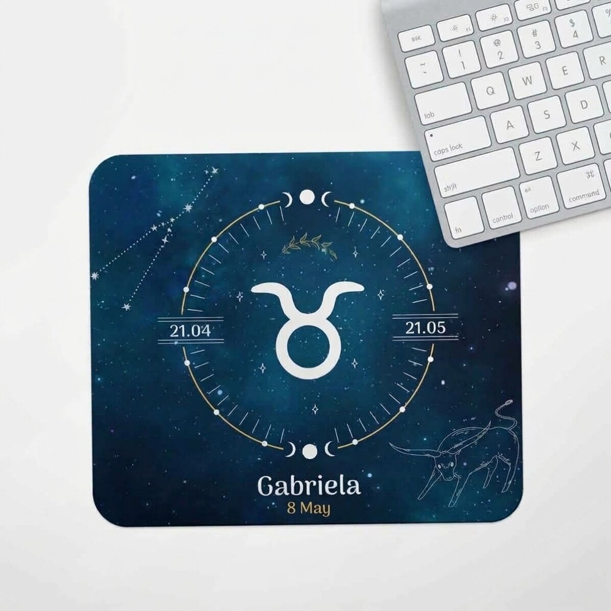 Alfombrilla de ratón personalizada con texto: el signo del Tauro