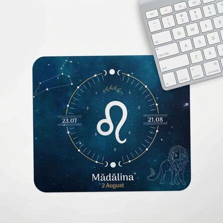 Personalised mouse pad with text - Leo zodiac sign