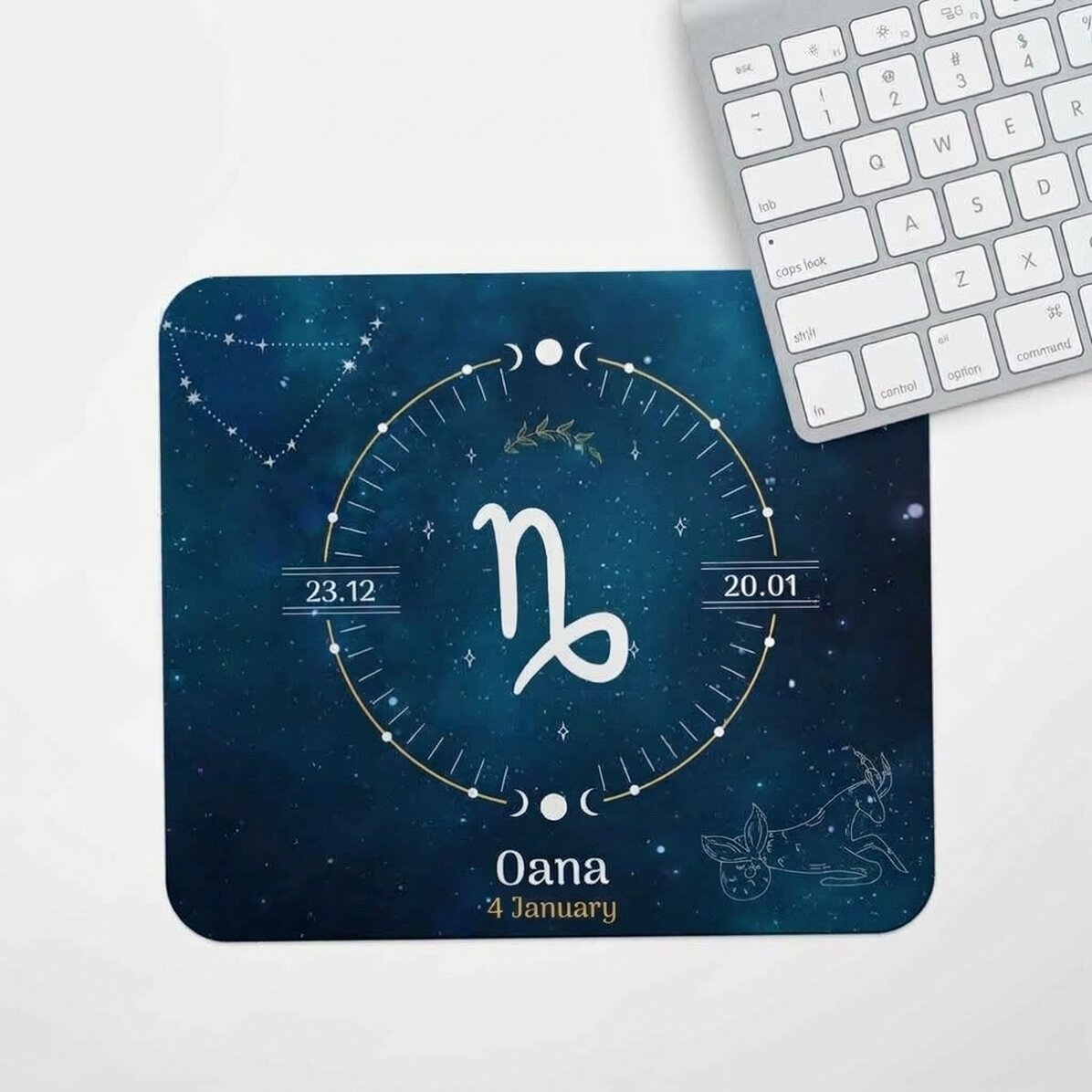 Alfombrilla de ratón personalizada con texto: el signo del zodiaco Capricornio
